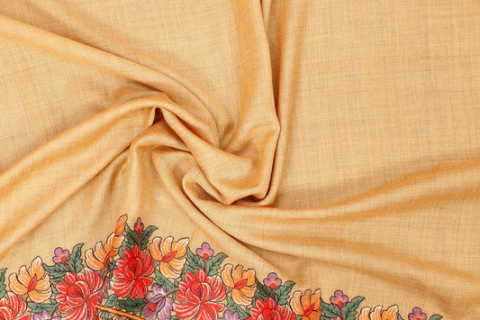 Pashmina Shawl with Tilla Embroidery – Peach