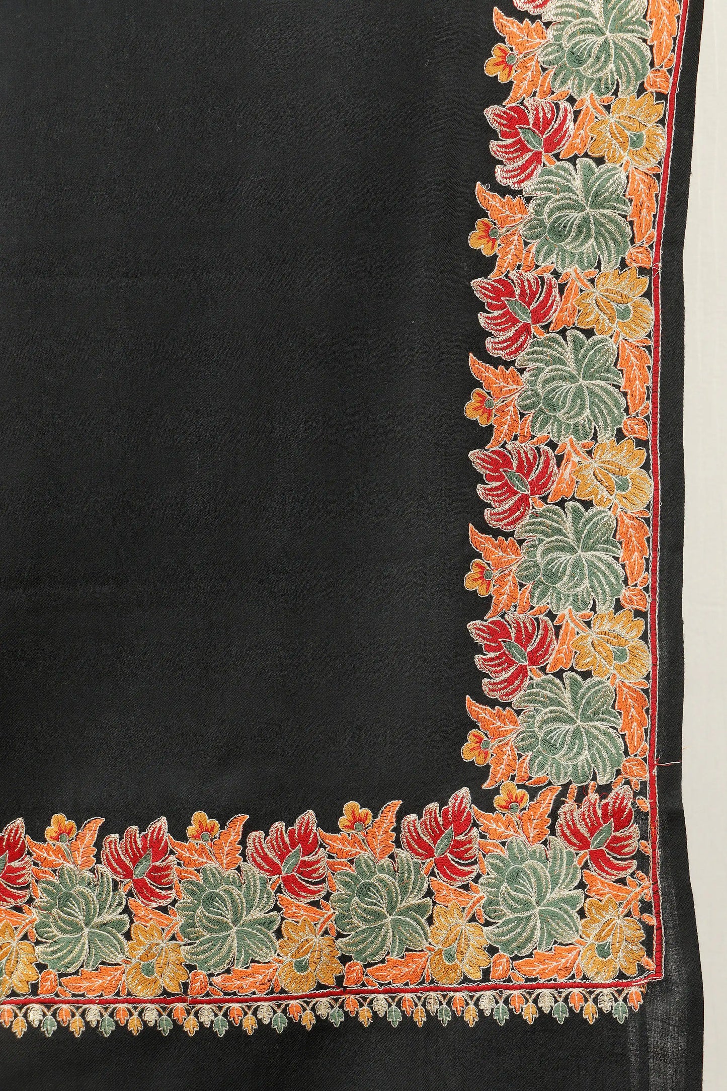 Pashmina Shawl with Tilla Embroidery – Black
