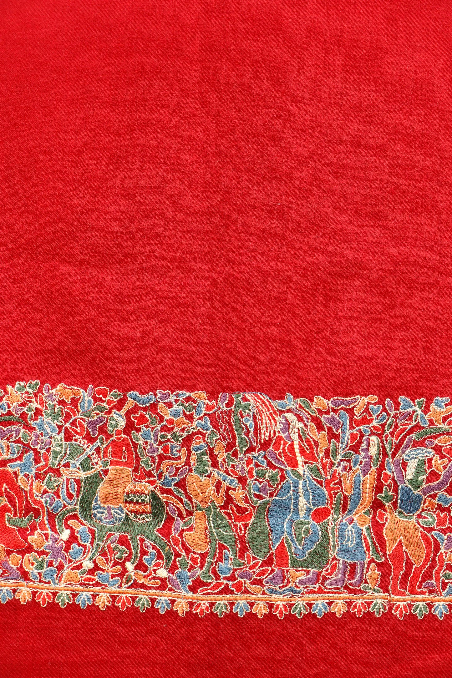 Pashmina Shawl with Tilla Embroidery – Red