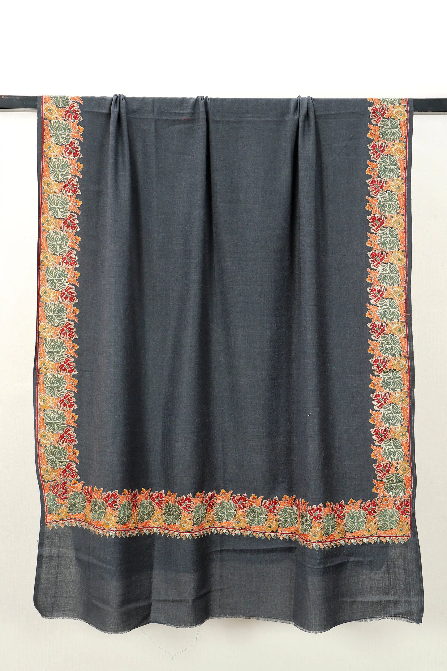 Pashmina Shawl with Tilla Embroidery – Grey