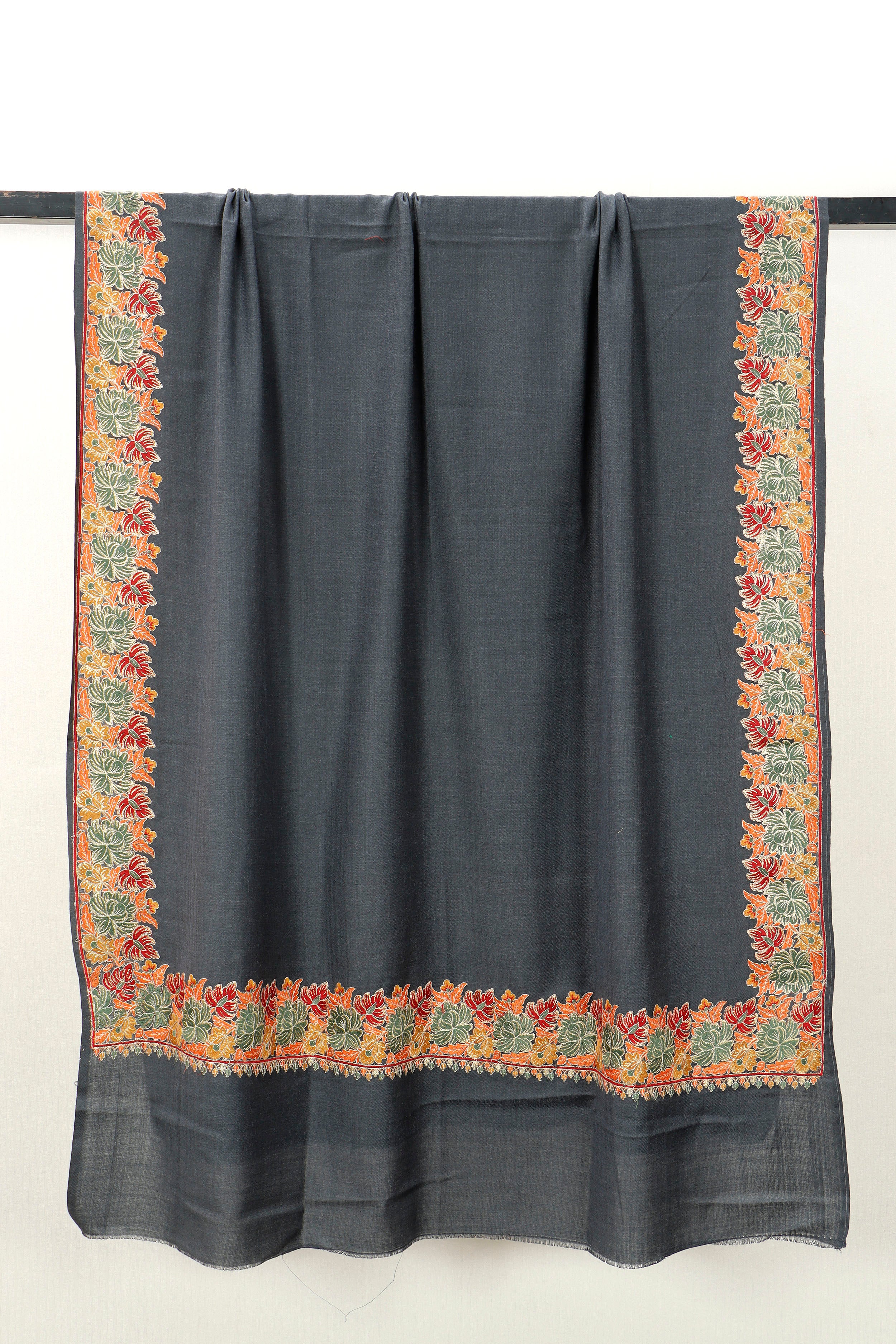 4 Border Embroidered Shawl – Machine Embroidery, 45 x 90 inches