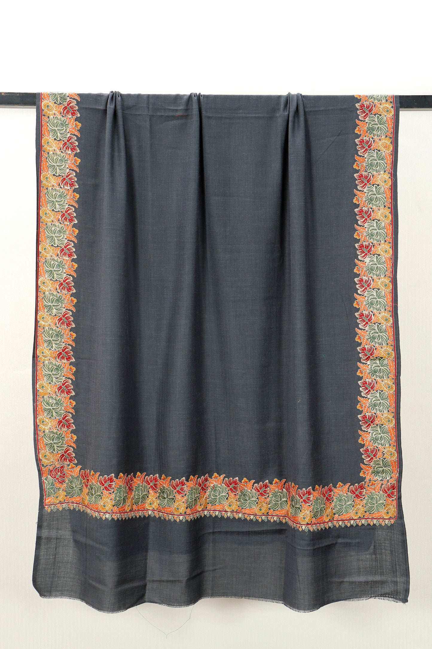 4 Border Embroidered Shawl – Machine Embroidery, 45 x 90 inches