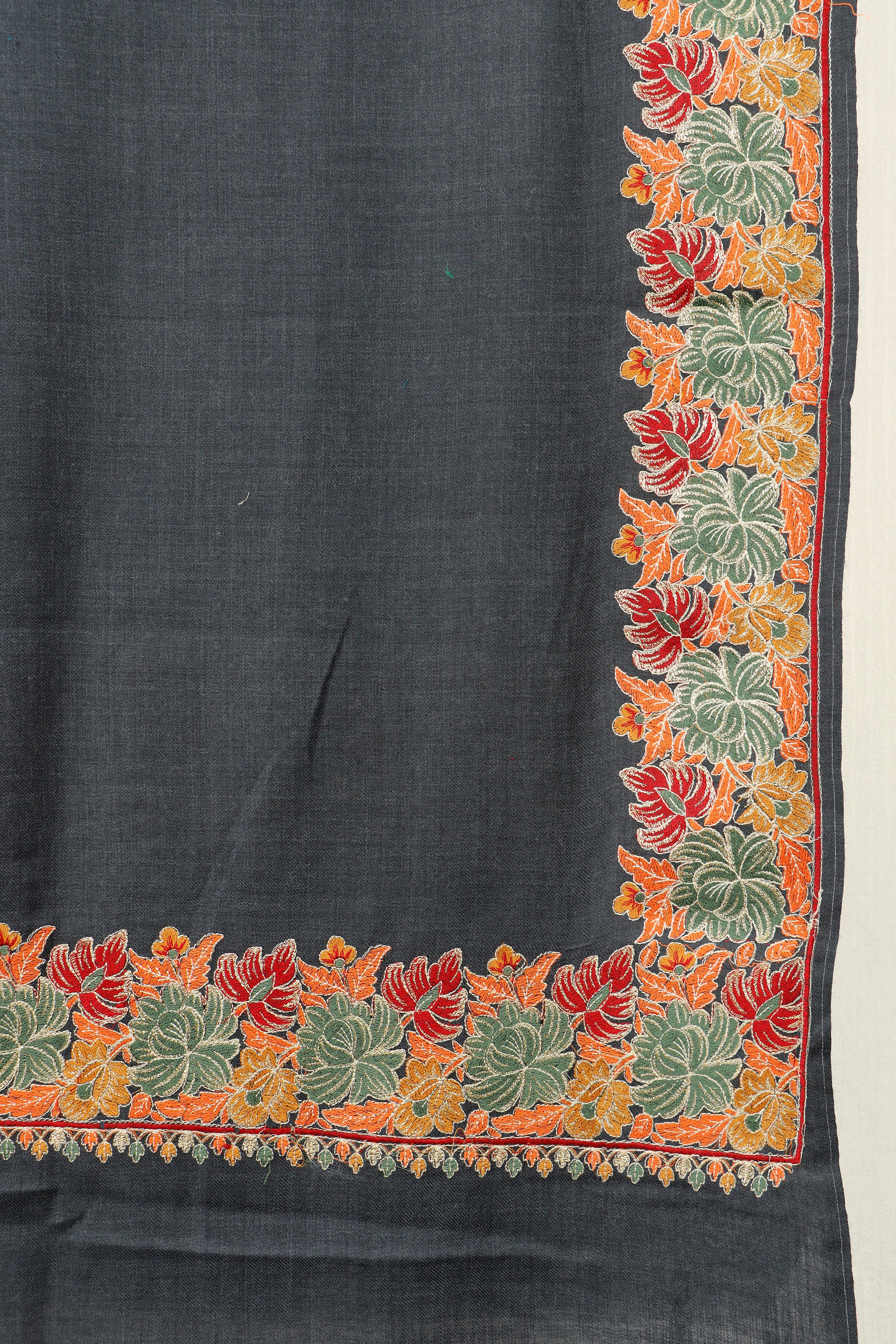 4 Border Embroidered Shawl – Machine Embroidery, 45 x 90 inches