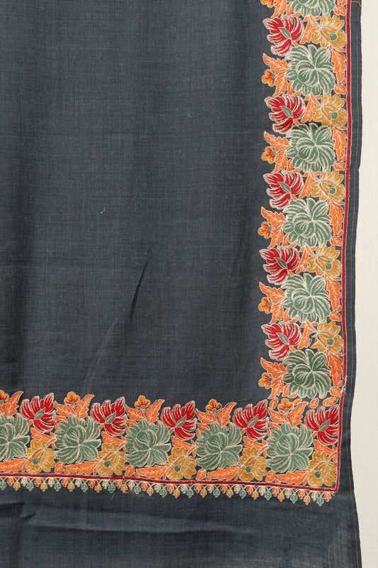 4 Border Embroidered Shawl – Machine Embroidery, 45 x 90 inches
