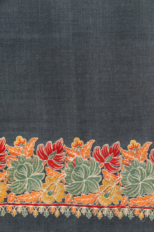 Pashmina Shawl with Tilla Embroidery – Grey