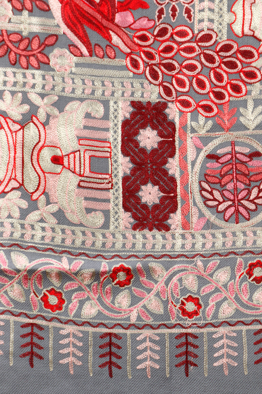 Embroidered Full Jaal Shawl – All-Over Machine Embroidery, 45 x 90 inches
