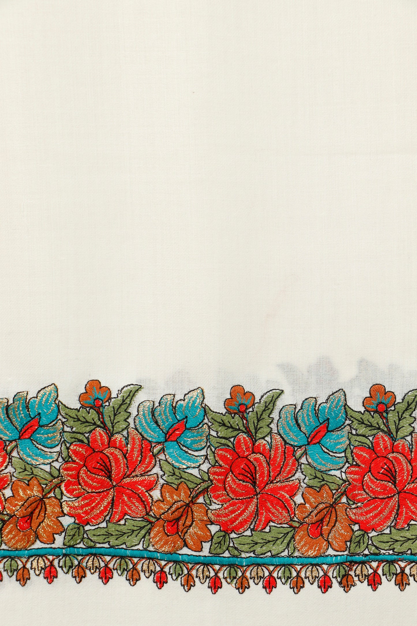 4 Border Embroidered Shawl – Winter Gifting Shawl, 45 x 90 inches
