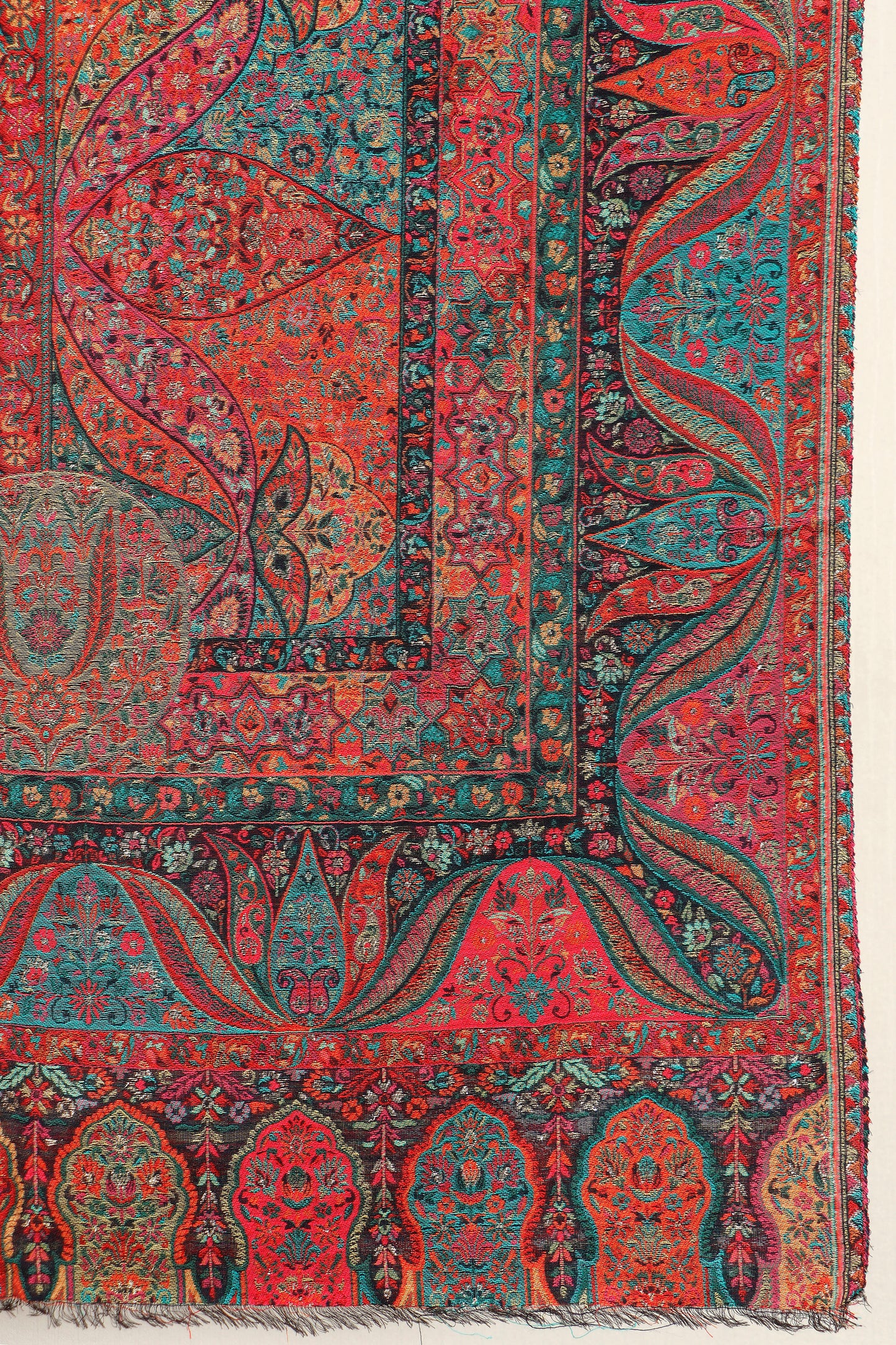 Kani Zari Shawl Kashmiri wool statement shawl with zari work, weave detail
