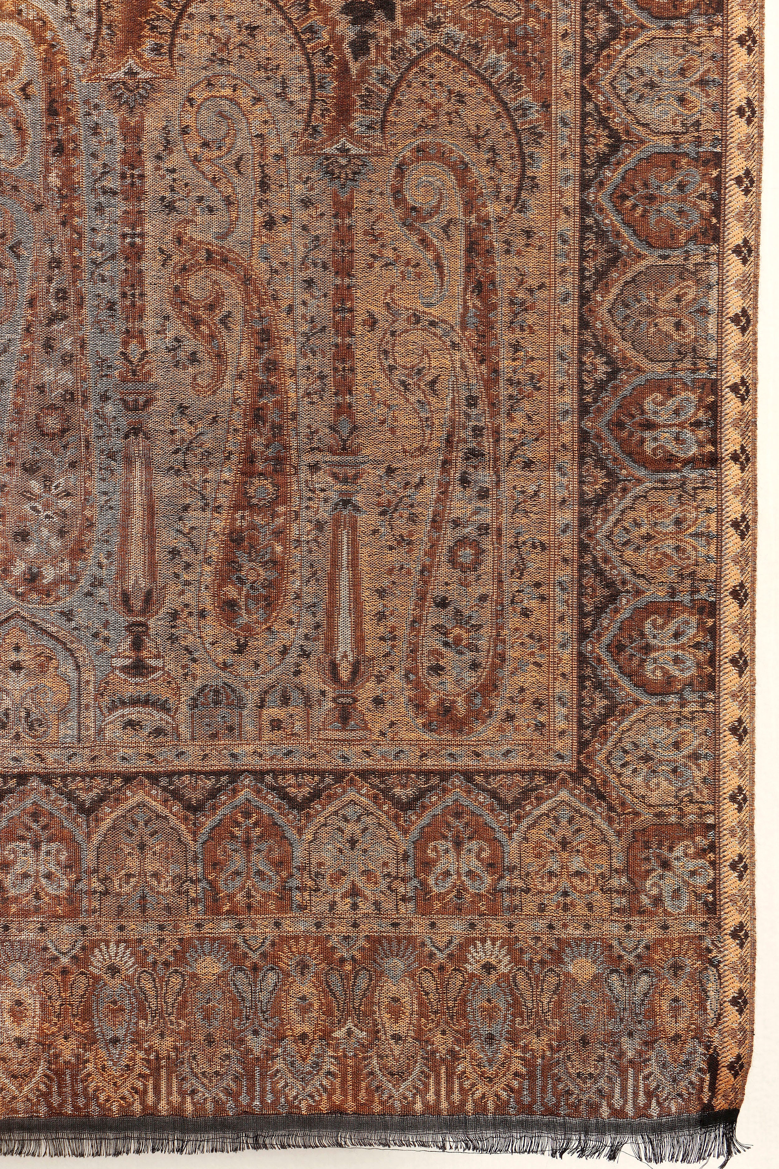 Kani Zari Shawl Kashmiri wool evening shawl with zari work, weave detail