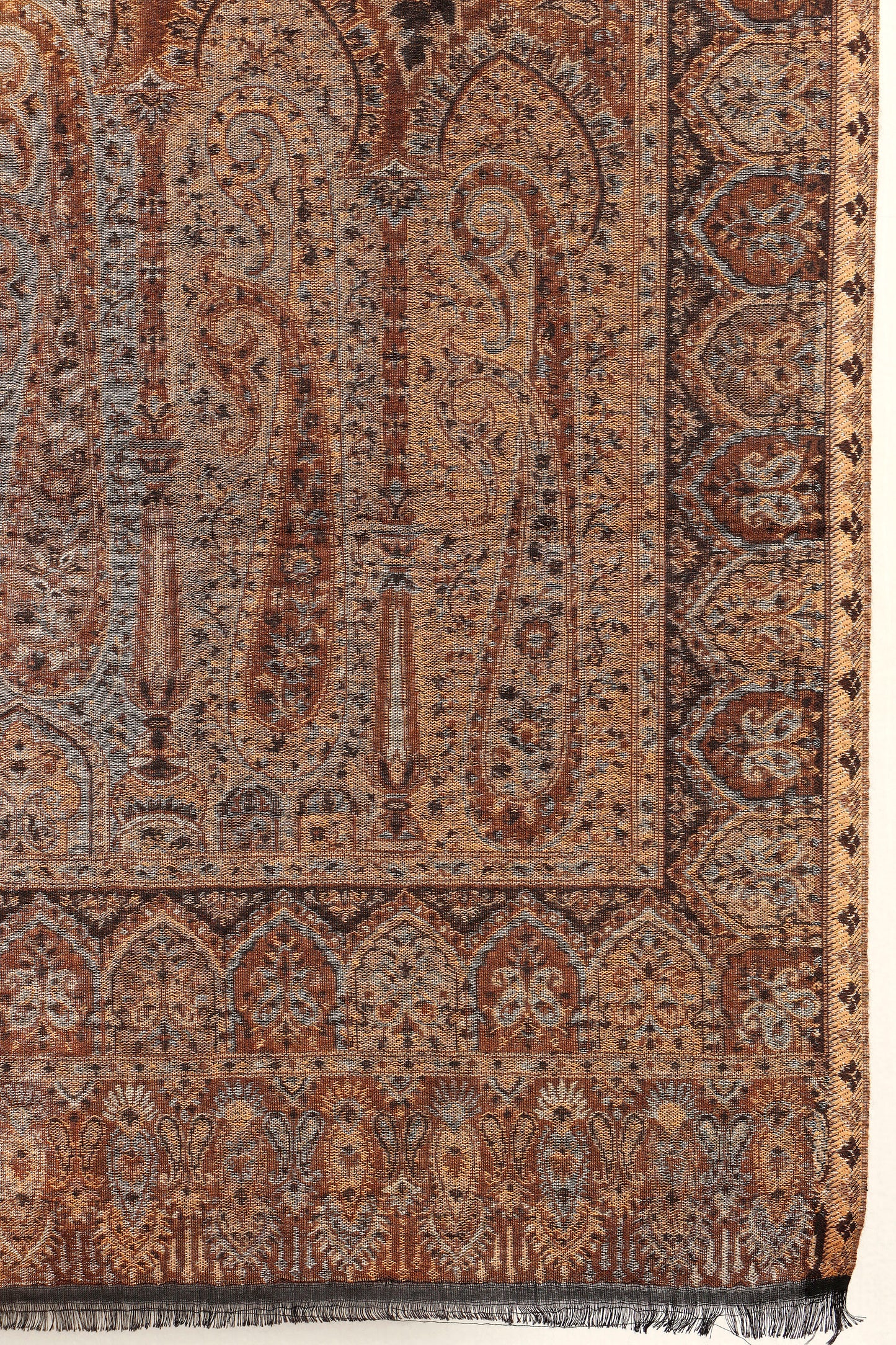 Kani Zari Shawl Kashmiri wool evening shawl with zari work, weave detail