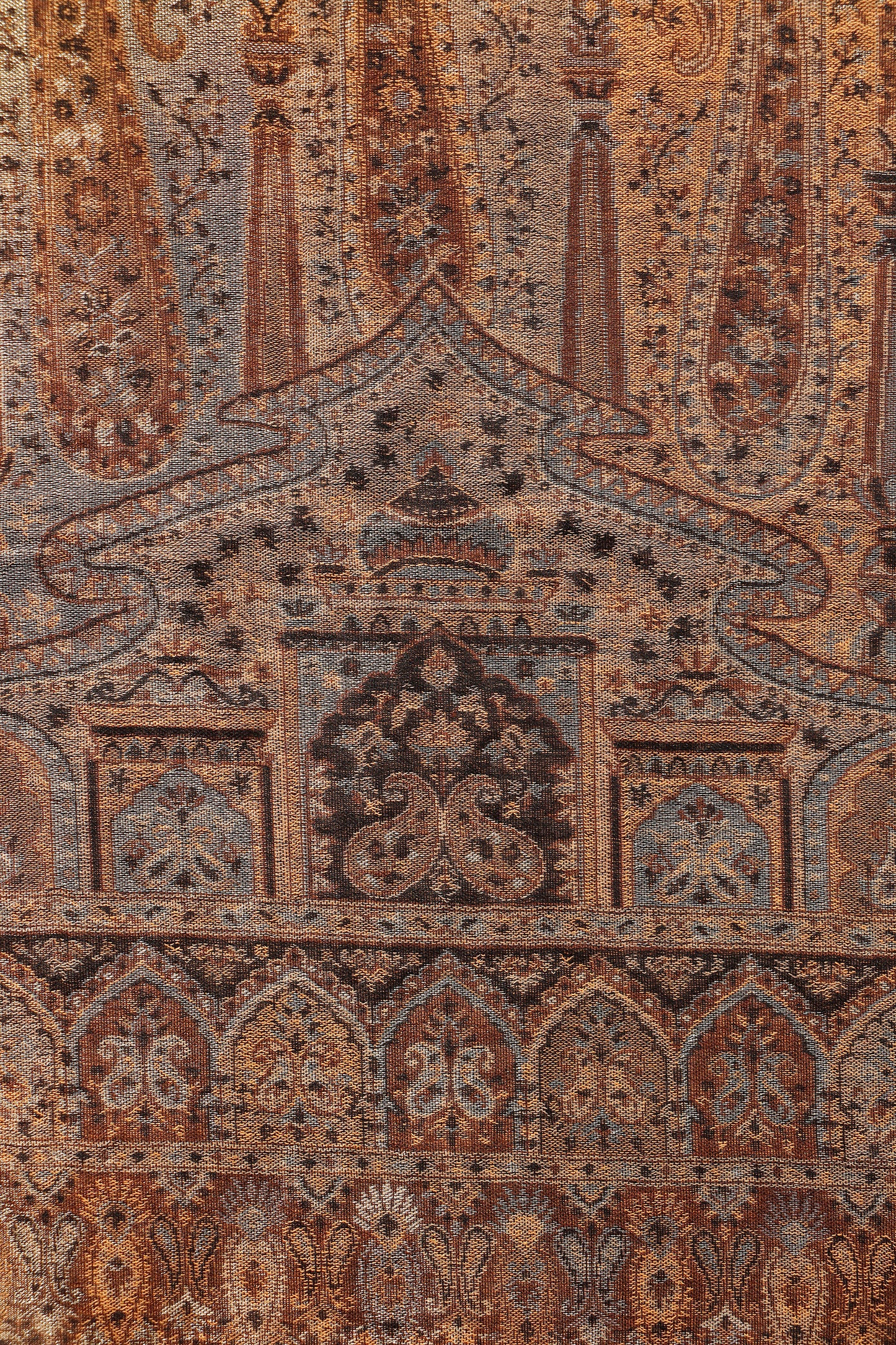 Kani Zari Shawl Kashmiri wool evening shawl with zari work, draped view