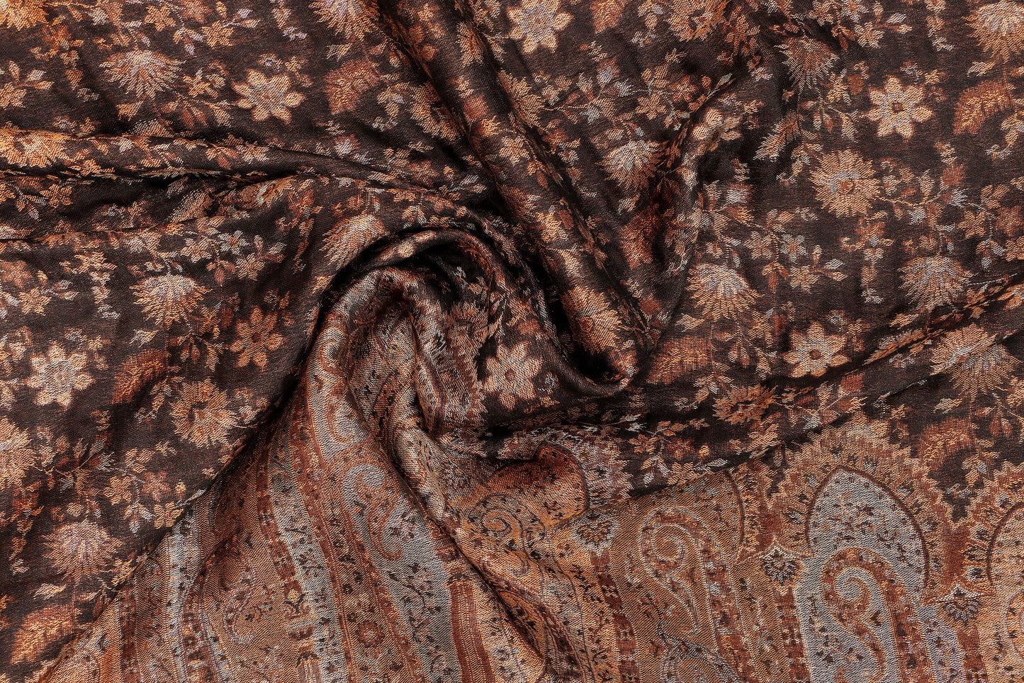 Kani Zari Shawl Kashmiri wool evening shawl with zari work, styled view