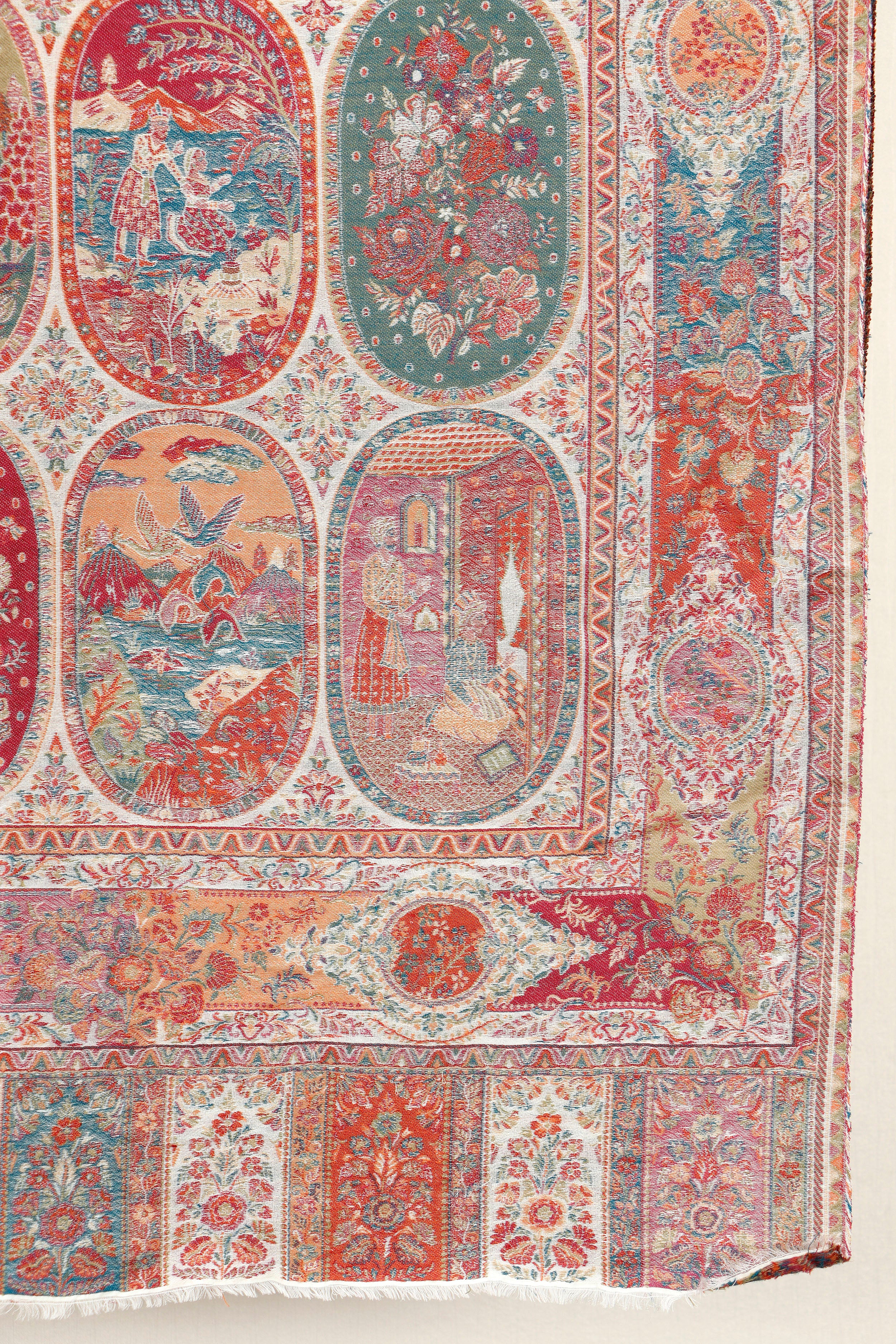 Kani Zari Shawl Kashmiri wool gift shawl with zari work, weave detail