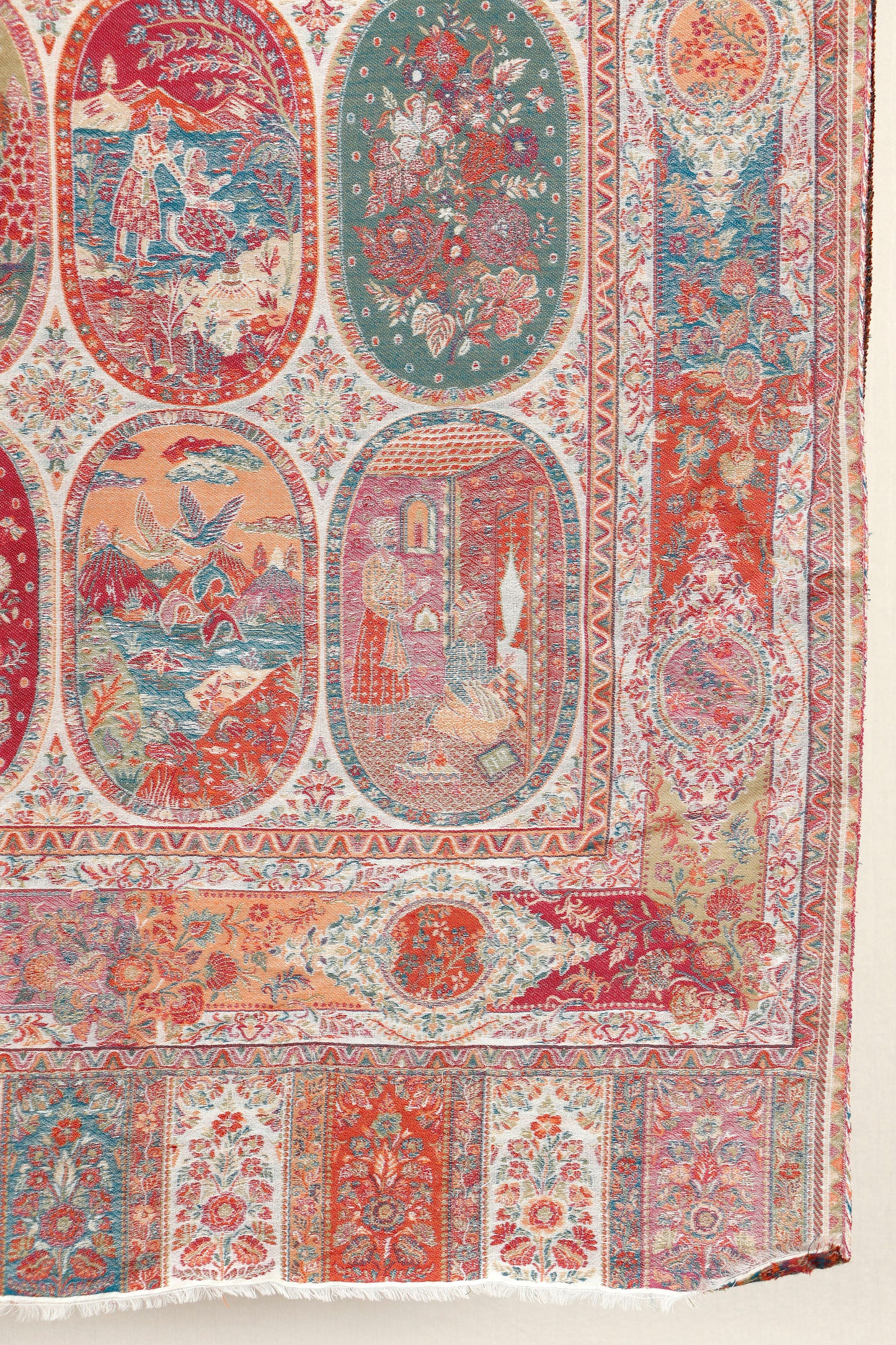 Kani Zari Shawl Kashmiri wool gift shawl with zari work, weave detail