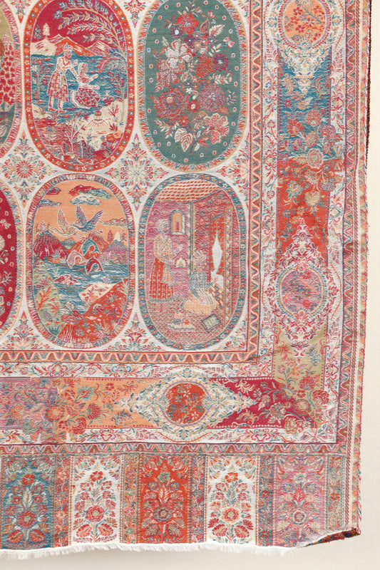 Kani Zari Shawl Kashmiri wool gift shawl with zari work, weave detail