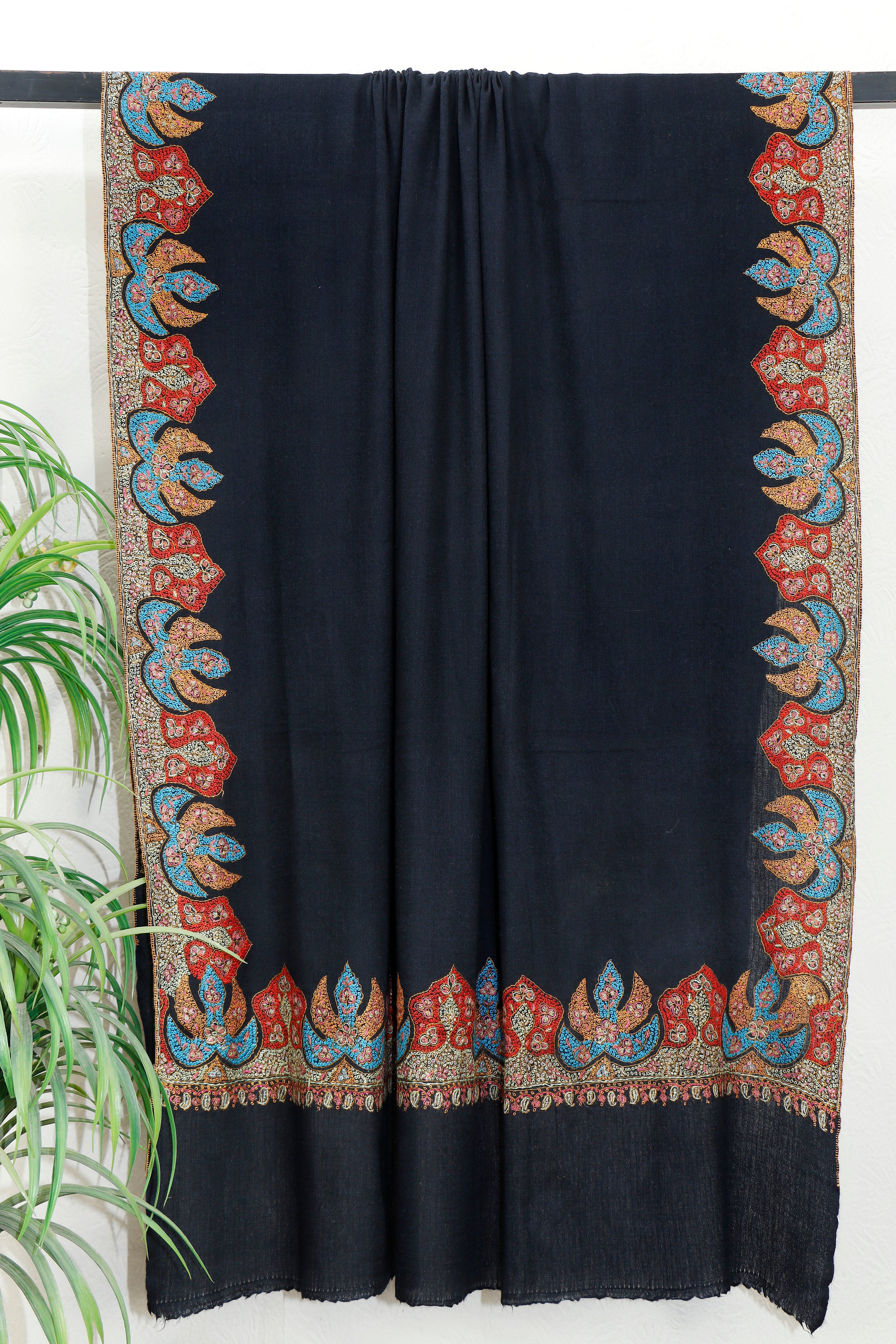 Toosh Border Shawl – Gift-Ready, 45 x 90 inches