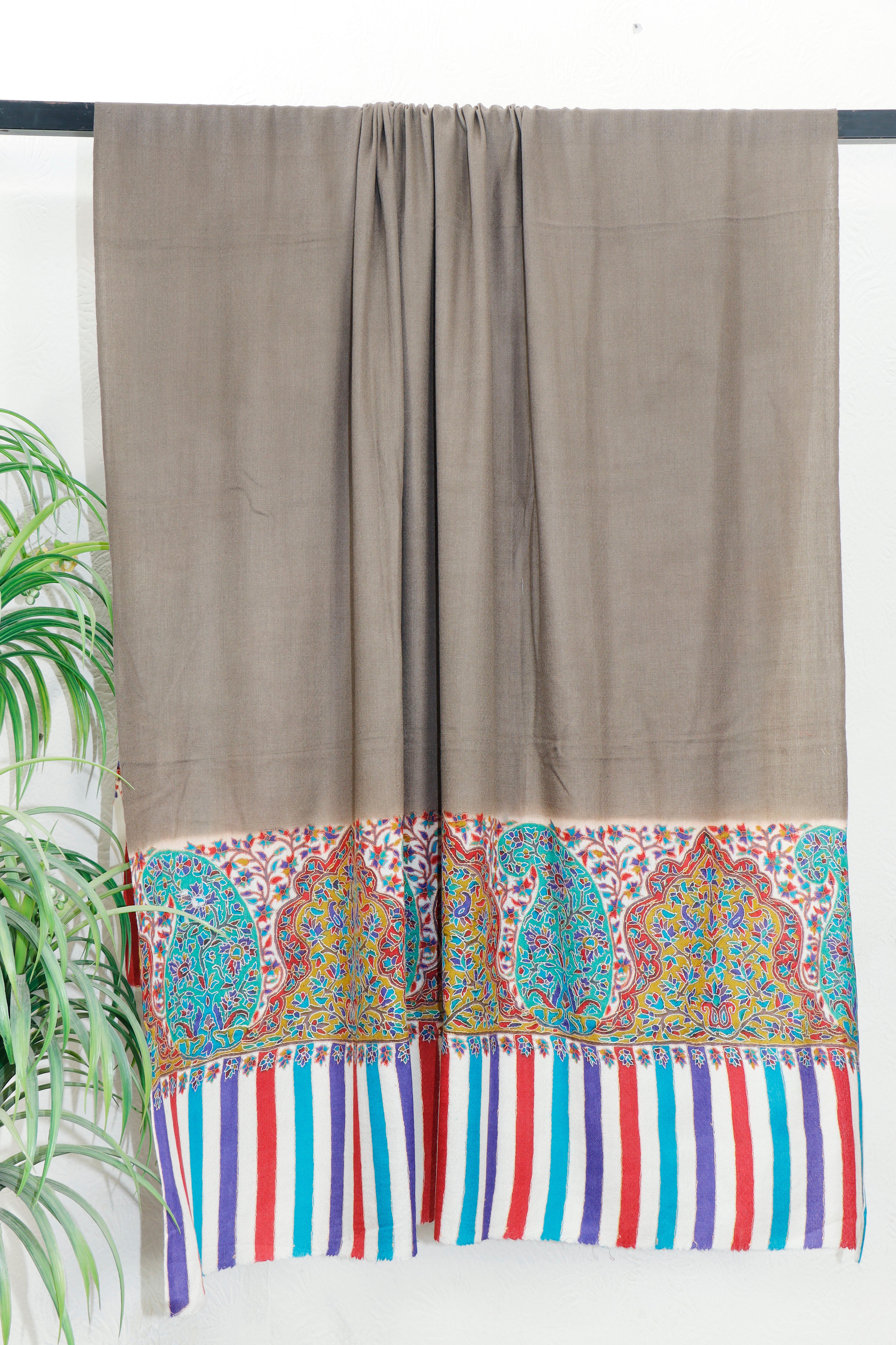 Toosh Border Shawl – Formal Winter Wrap, 45 x 90 inches