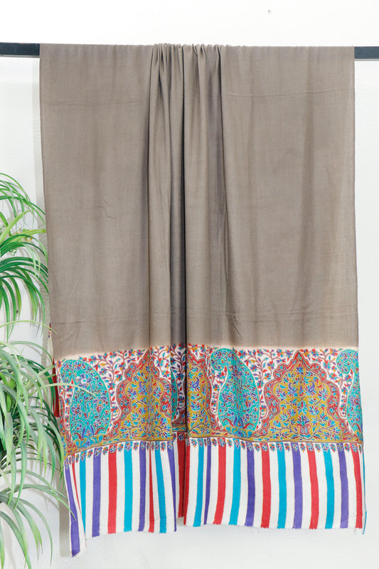 Toosh Border Shawl – Formal Winter Wrap, 45 x 90 inches