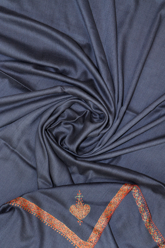 Toosh Border Shawl – Neutral Everyday Pairing, 45 x 90 inches
