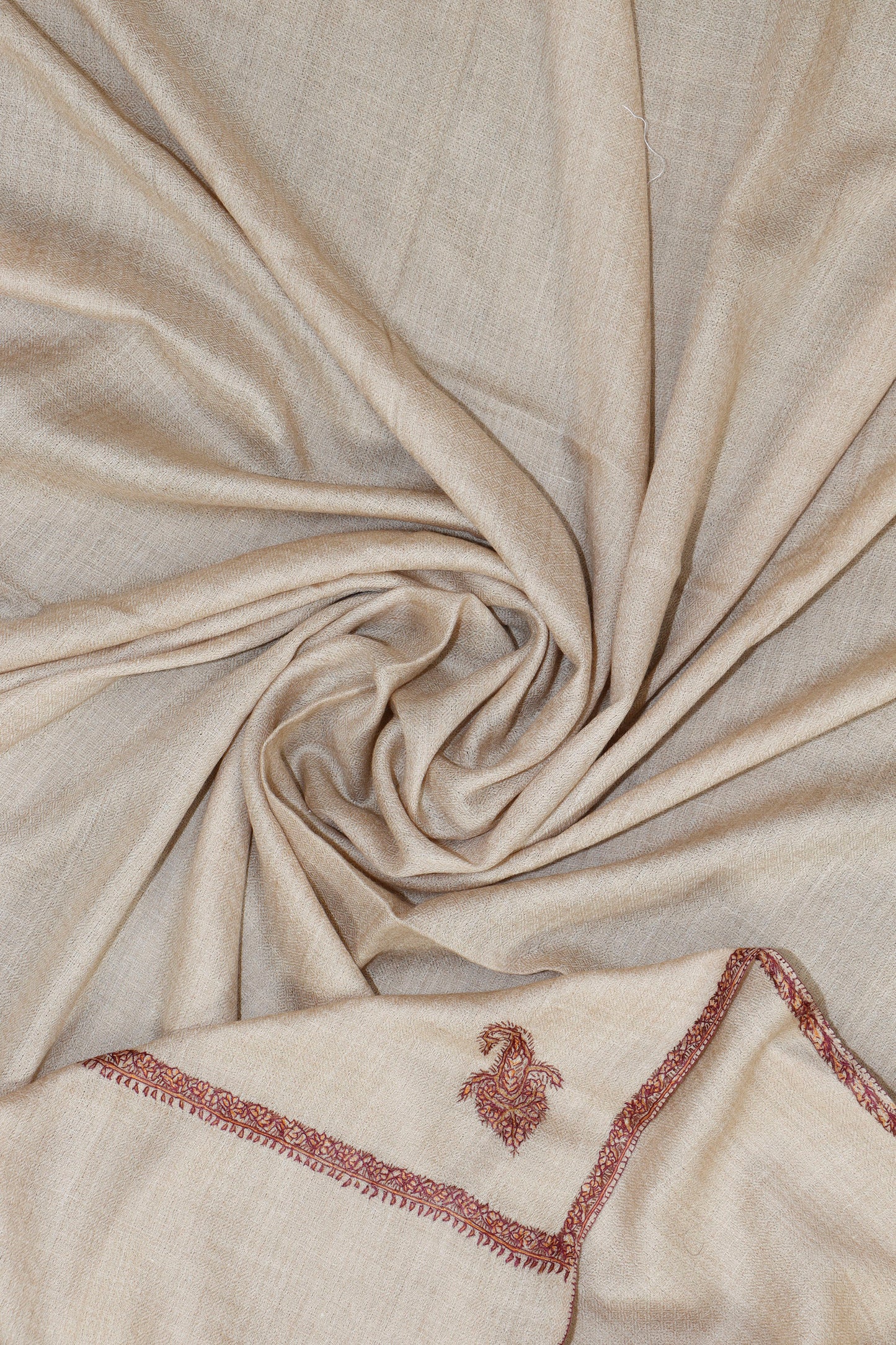 Toosh Border Shawl – Hand-Embroidered Edge, 45 x 90 inches