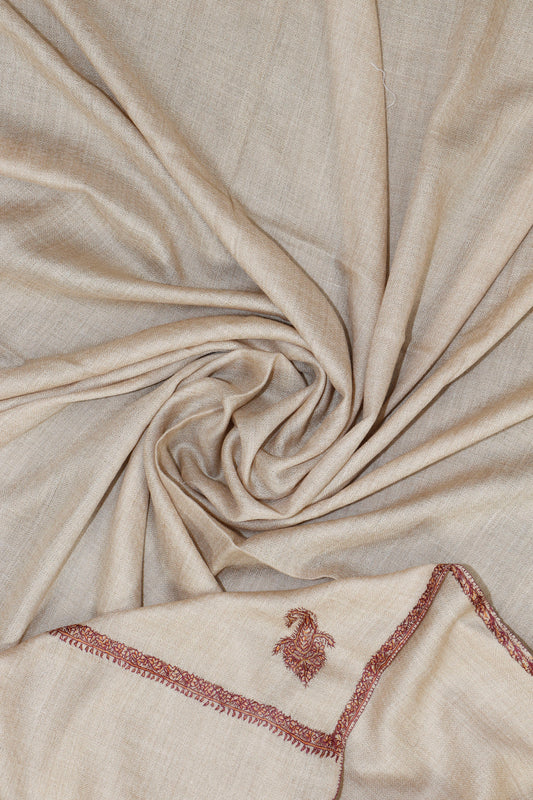 Toosh Border Shawl – Hand-Embroidered Edge, 45 x 90 inches
