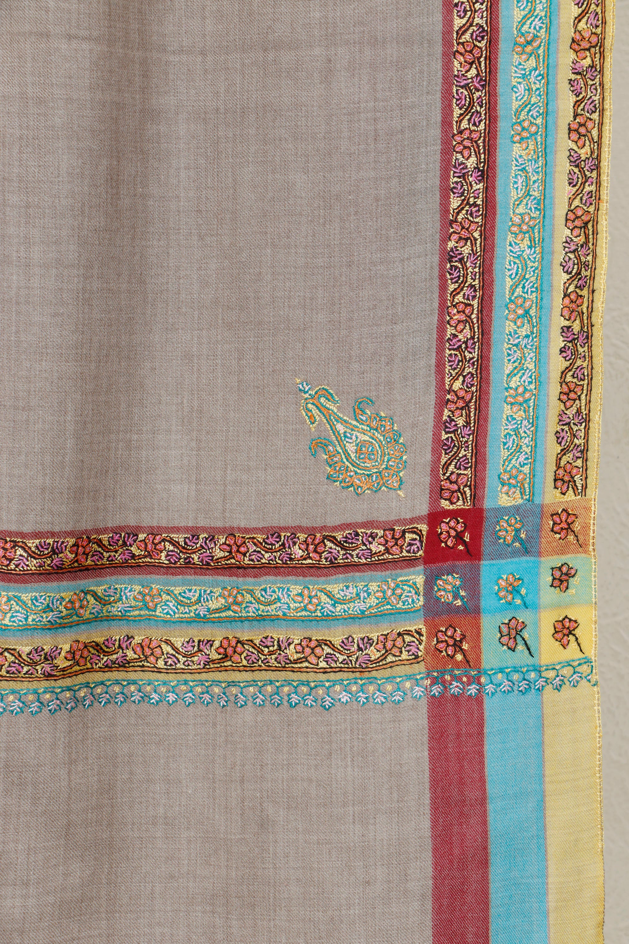 Toosh Pashmina Border Shawl – Premium Grade, 45 x 90 inches