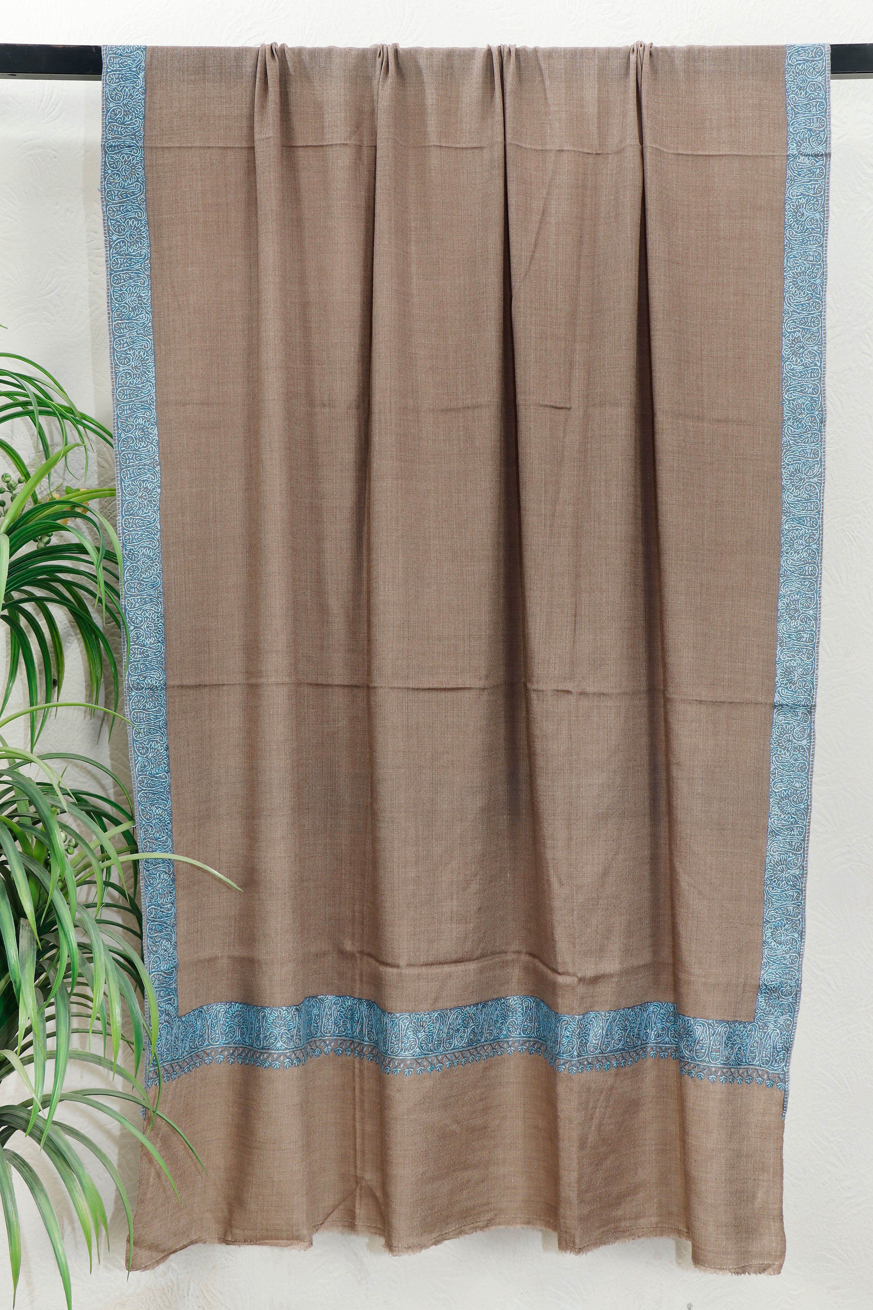 Toosh Border Shawl – Balanced Classic Design, 45 x 90 inches