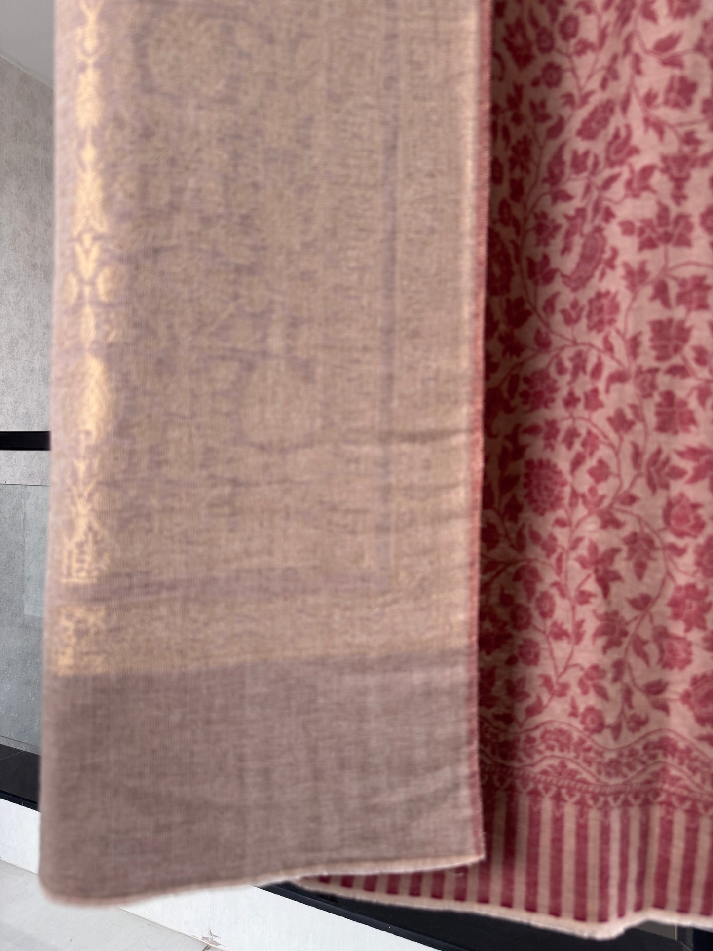Beige kani reversible Shawl 40 x 80 inches