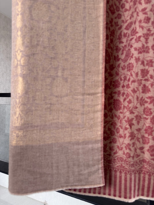 Beige kani reversible Shawl 40 x 80 inches